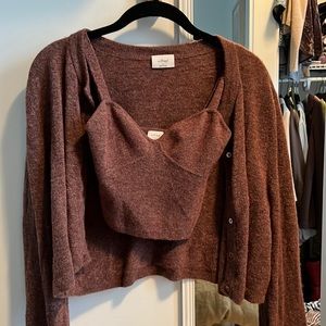 Aritzia Sicily Cardigan and top set